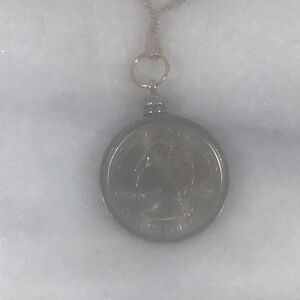 Handmade 2004 US Quarter Necklace (Texas) Dainty Silver Coin Jewelry